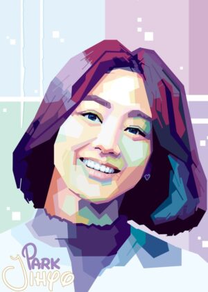 WPAP Art of TWICE's Park Jihyo - Premium Wooden Framed Poster. Ready to Hang.