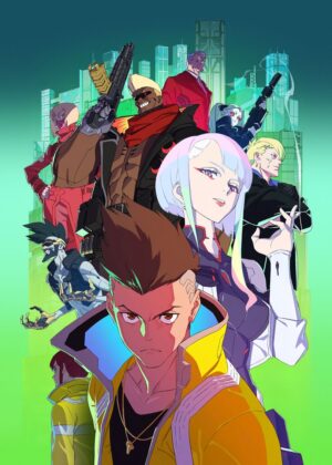 Cyberpunk: Edgerunners Anime Key Art - Premium Wooden Framed Poster. Ready to Hang.