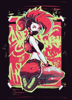 Moika Punk: Urban Rebellion Art Print - Premium Wooden Framed Poster. Ready to Hang.