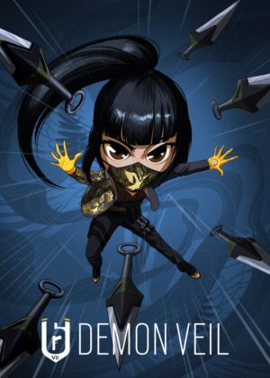 Azami Chibi: Dynamic Anime Artwork Print - Premium Wooden Framed Poster. Ready to Hang.