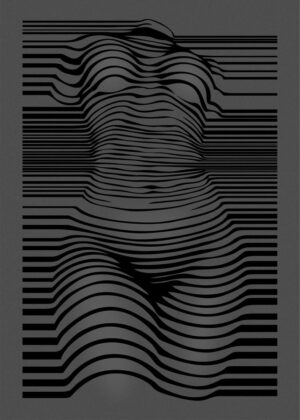 Erotic Lines: Abstract Figure Study - Premium Wooden Framed Poster. Ready to Hang.