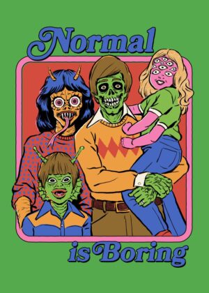 Groovy Monster Family Art Print - Premium Wooden Framed Poster. Ready to Hang.