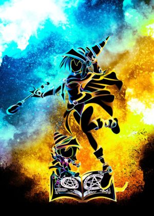 Neon Magic Girls: A Cosmic Encounter - Premium Wooden Framed Poster. Ready to Hang.