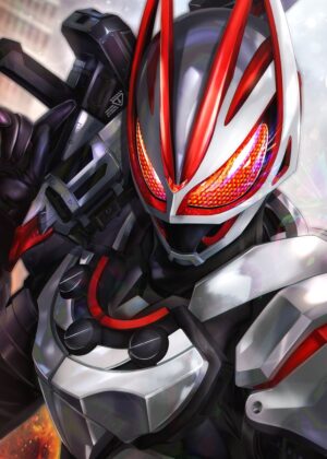 Kamen Rider Geats: Dynamic Action Art Print - Premium Wooden Framed Poster. Ready to Hang.