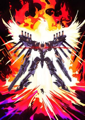 The Raven Returns: A Fiery Digital Artwork - Premium Wooden Framed Poster. Ready to Hang.