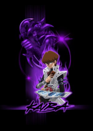 Kaiba Seto Anime Artwork: Fierce Dueling Spirit - Premium Wooden Framed Poster. Ready to Hang.