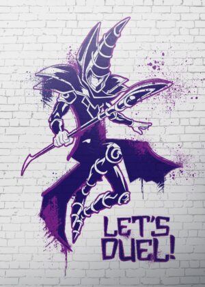 Dark Magician Graffiti Art Print - Premium Wooden Framed Poster. Ready to Hang.