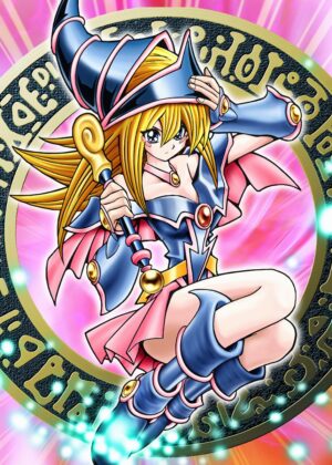 Dark Magician Girl: Anime-Inspired Art Print - Premium Wooden Framed Poster. Ready to Hang.