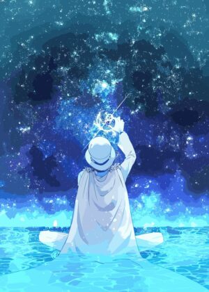 Magic Kaito Kid: Celestial Symphony Artwork - Premium Wooden Framed Poster. Ready to Hang.