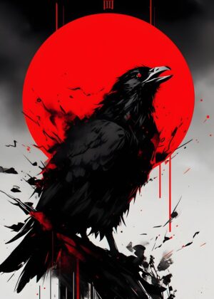 Uchiha Crow: A Symbol of Strength and Mystery - Premium Wooden Framed Poster. Ready to Hang.