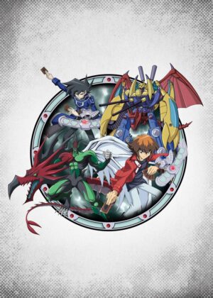 Yu-Gi-Oh! GX: The Fierce Rivals Artwork - Premium Wooden Framed Poster. Ready to Hang.