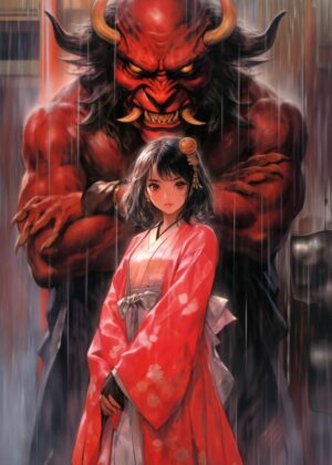 Devil Girl: A Stunning Anime Art Print - Premium Wooden Framed Poster. Ready to Hang.