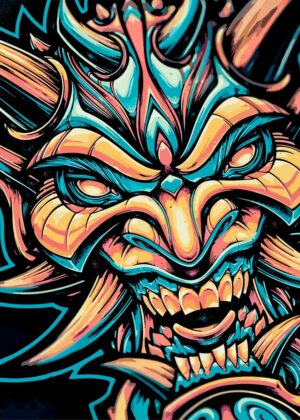 Shinobi Higan: A Vibrant Fusion of Art and Culture - Premium Wooden Framed Poster. Ready to Hang.
