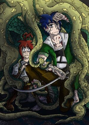 SOH Chapter 12: A Thrilling Encounter with the Kraken - Premium Wooden Framed Poster. Ready to Hang.