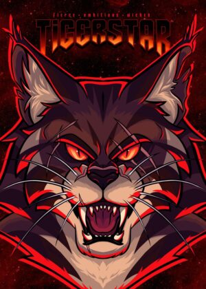 Tigerstar: Fierce and Mighty Artwork - Premium Wooden Framed Poster. Ready to Hang.