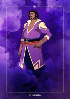 Shaun Gilmore's Digital Illustration:  Mystical Purple Character Art - Premium Wooden Framed Poster. Ready to Hang.