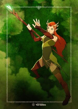Keyleth Air Ashari Fantasy Art Print - Premium Wooden Framed Poster. Ready to Hang.