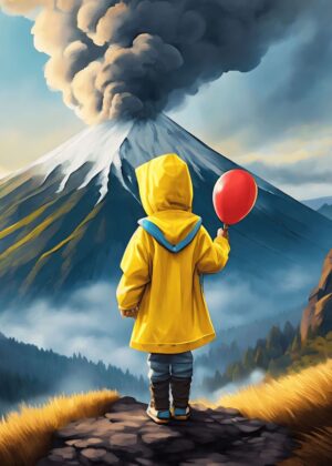 Icelandic Child: A Volcanic Landscape - Premium Wooden Framed Poster. Ready to Hang.