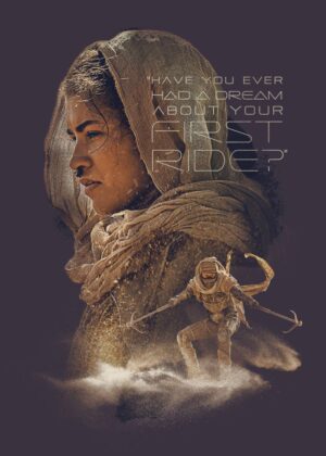 Dune: First Ride - A Desert Dream - Premium Wooden Framed Poster. Ready to Hang.