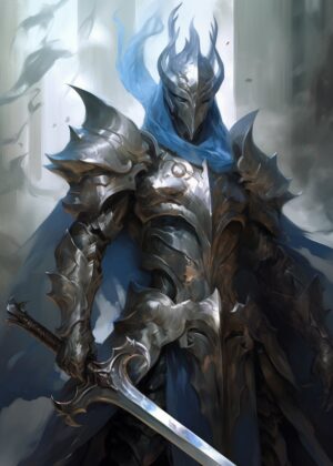 Royal Paladin: A Majestic Fantasy Art Print - Premium Wooden Framed Poster. Ready to Hang.