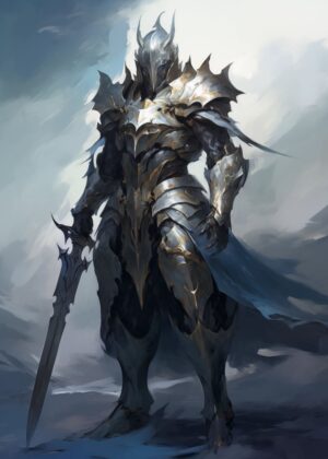 Royal Paladin: A Majestic Fantasy Art Print - Premium Wooden Framed Poster. Ready to Hang.