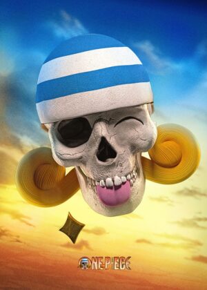 One Piece Nami Skull Jolly Roger Artwork - Premium Wooden Framed Poster. Ready to Hang.