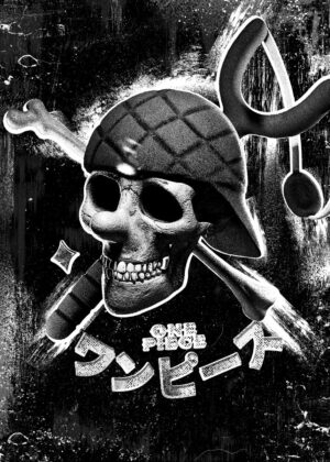 Usopp Skull: One Piece Inspired Artwork - Premium Wooden Framed Poster. Ready to Hang.