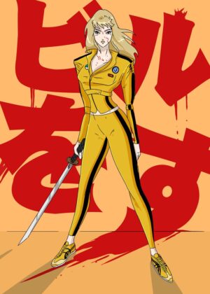 Uma Thurman as The Bride: Kill Bill Inspired Artwork - Premium Wooden Framed Poster. Ready to Hang.