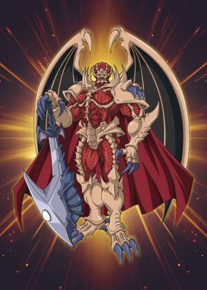 Terrorking Archfiend: Dark Fantasy Artwork Print - Premium Wooden Framed Poster. Ready to Hang.