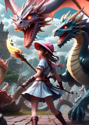 Anime Dragon Fantasy Art Print - Premium Wooden Framed Poster. Ready to Hang.