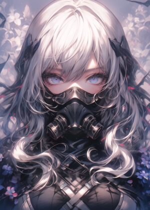 Anime Girl Assassin: Striking Beauty in the Shadows - Premium Wooden Framed Poster. Ready to Hang.