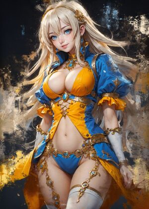 Fairypunk Elf: Fantasy Art Print - Premium Wooden Framed Poster. Ready to Hang.