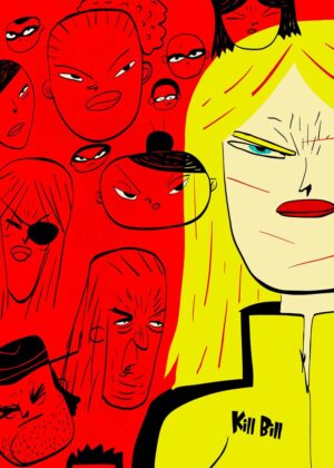 Kill Bill Inspired Abstract Art Print - Premium Wooden Framed Poster. Ready to Hang.