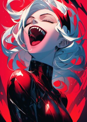 Insane Anime Girl Art Print - Premium Wooden Framed Poster. Ready to Hang.