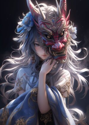 Dragon Princess: A Fantasy Art Print - Premium Wooden Framed Poster. Ready to Hang.