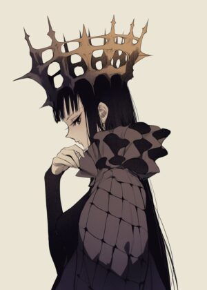 Royal Queen: Dark Fantasy Anime Art Print - Premium Wooden Framed Poster. Ready to Hang.
