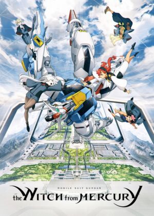 Anime-Style Artwork: Dynamic Action Scene with Mecha and Characters - Premium Wooden Framed Poster. Ready to Hang.