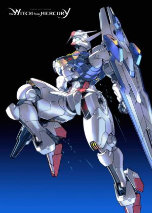 Gundam Aerial: Dynamic Anime Mecha Artwork Print - Premium Wooden Framed Poster. Ready to Hang.