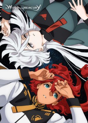 Miorine and Suletta: A Stunning Anime Artwork Print - Premium Wooden Framed Poster. Ready to Hang.