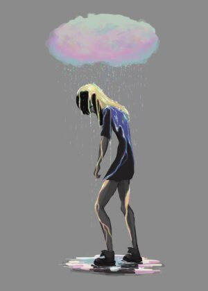 Rain Wash: A Digital Art Print - Premium Wooden Framed Poster. Ready to Hang.