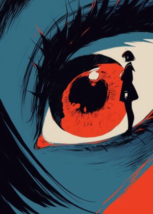 Gaze into the Abyss: A Surreal Art Print - Premium Wooden Framed Poster. Ready to Hang.