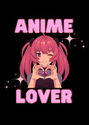 Anime Girl Heart Art Print - Premium Wooden Framed Poster. Ready to Hang.