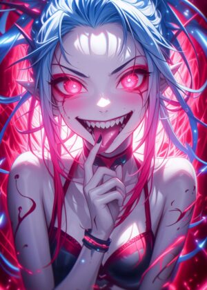 Sweet but Psycho Anime Girl Art Print - Premium Wooden Framed Poster. Ready to Hang.