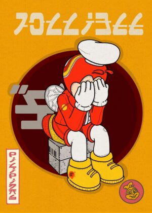 Jollibee Filipino Anime-Style Illustration Print - Premium Wooden Framed Poster. Ready to Hang.