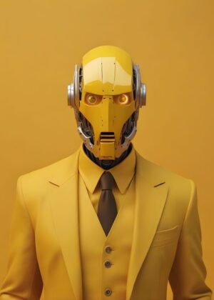 Stylish Robot Art Print - Premium Wooden Framed Poster. Ready to Hang.