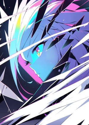 Ethereal Gaze: Digital Art Print - Premium Wooden Framed Poster. Ready to Hang.