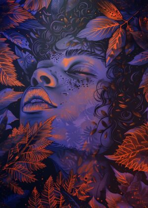 Enchanted Forest Dream: Anime Girl Art Print - Premium Wooden Framed Poster. Ready to Hang.
