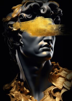 Hidden Eye: A Modern Take on Classical Sculpture - Premium Wooden Framed Poster. Ready to Hang.