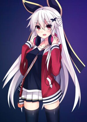 Anime Girl Bunny Manga Art Print - Premium Wooden Framed Poster. Ready to Hang.