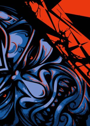 Ninja Kamui: Abstract Art Print - Premium Wooden Framed Poster. Ready to Hang.